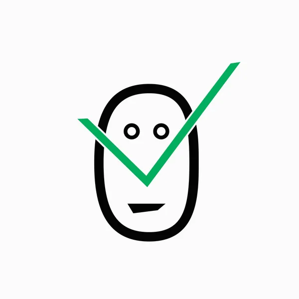Tamam Vektör Simgesi Düz Eko Sembolü Şaret Simgesi Tasarımını Kontrol — Stok Vektör