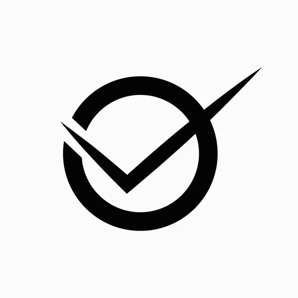 Ícone Vetorial Símbolo Ecológico Plano Verifique Design Ícone Marca Confirmações — Vetor de Stock