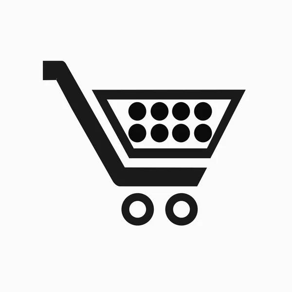 Cesta Compras Comercio Electrónico Ilustración Una Tienda Online Mercado Icono — Vector de stock