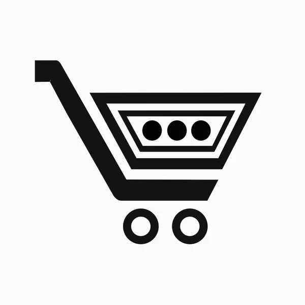 Warenkorb Elektronischer Handel Illustration Eines Online Shops Marktplatz Vektorsymbol — Stockvektor