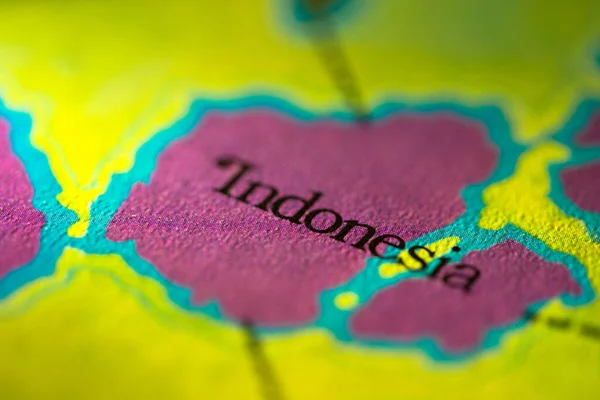 Ondiepe Scherptediepte Geografische Kaart Locatie Van Land Indonesië Azië Continent — Stockfoto