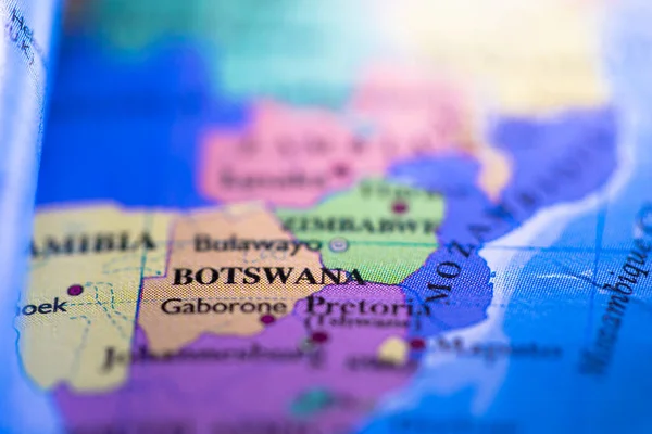 Profundidade Rasa Foco Campo Localização Mapa Geográfico País Botsuana Continente — Fotografia de Stock
