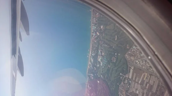 Uçak Penceresinden Gün Batımı — Stok fotoğraf