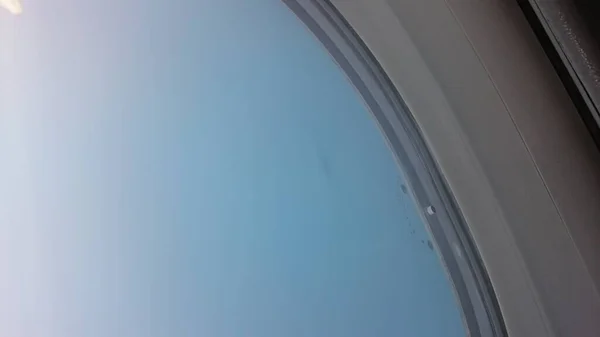 Blick Aus Dem Flugzeugfenster Auf Den Küstenabschnitt Von Antalya Türkei — Stockfoto