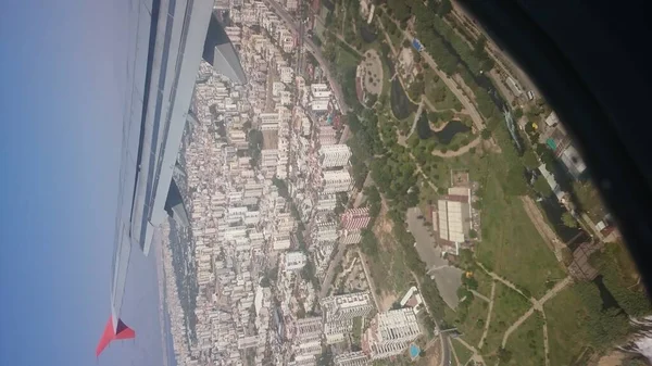 Vista Janela Avião Parte Costeira Antalya Turquia — Fotografia de Stock