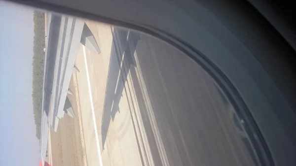 Θέα Από Παράθυρο Του Αεροπλάνου Στο Παράκτιο Τμήμα Της Αττάλειας — Φωτογραφία Αρχείου