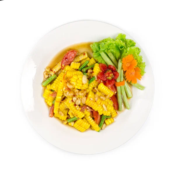 Salade Maïs Dans Style Épicé Thaïlandais Nourriture Saine Cuisine Thaïlandaise — Photo