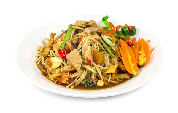 Gemischter Papaya Salat Thai Würze Stil Gesundes Essen Thai Küche — Stockfoto