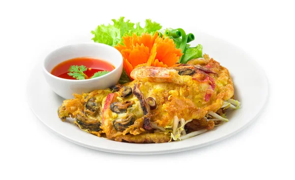 Crispy Seafood Goreng Pancake Fusion Thai Food Chinese Food Style — Stok Foto