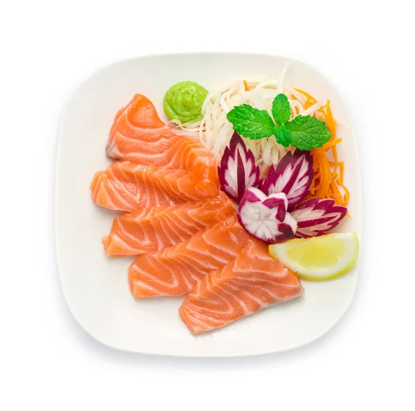 Salmon Sashimi Japanese Food Style Appetizer Goodtasty Healthy Food Diet — Stock Photo, Image