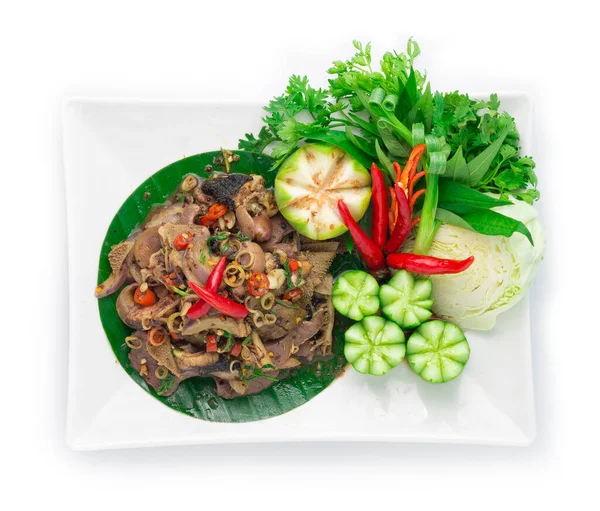 Spicy Offal Beef Salad Dimasak Dengan Bahan Bumbu Bumbu Bumbu — Stok Foto