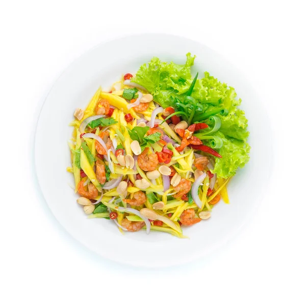 Mango Spicy Salad Dried Shrimps Thai Food Spicy Tasty Asian — Zdjęcie stockowe
