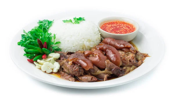 Kaki Babi Direbus Dengan Rice Recipe Asian Food Fusion Style — Stok Foto