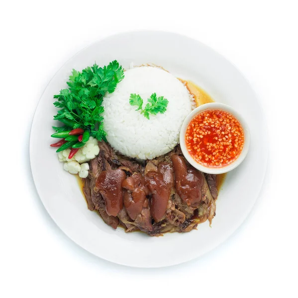 Kaki Babi Direbus Dengan Rice Recipe Asian Food Fusion Style — Stok Foto