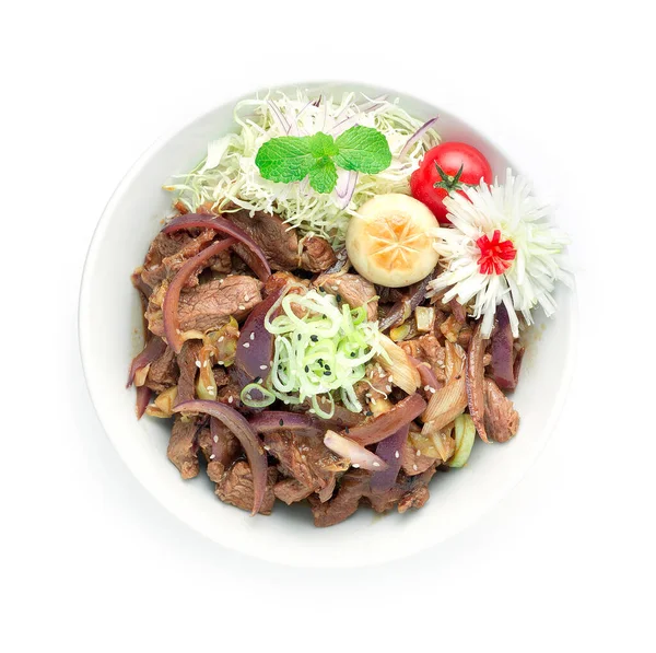 Gyu Don Grillat Nötkött Japansk Mat Traditionell Stil Dekorera Med — Stockfoto