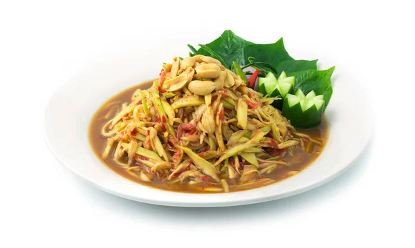 Mango Kryddig Sallad Thailändsk Mat Varm Kryddig Smak Aptitretare Eller — Stockfoto