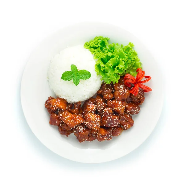 Gebratenes Huhn Dak Gang Jung Mit Original Sauce Süß Und — Stockfoto