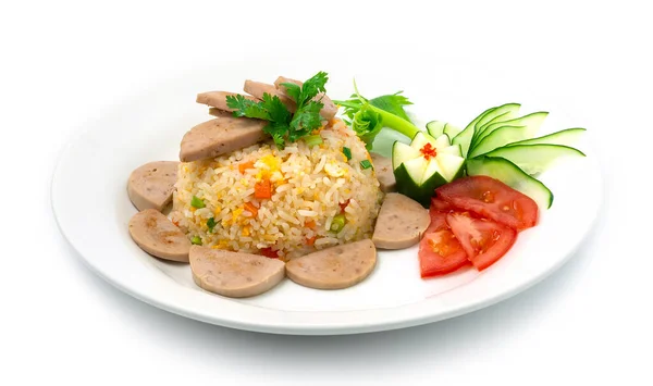 Nasi Goreng Dengan Saucesage Dan Sayuran Vietnam Hidangan Klasik Lezat — Stok Foto