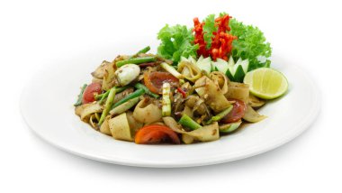 Papaya Baharatlı Salata Luang Prabang Stili Aperatif veya Maincorse Asya Yemekleri Laos ve Tayland Tabağı oymalı Salatalık, acı biber ve sebze