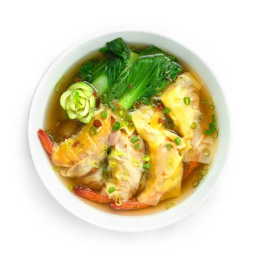 Karidesli börek, Çin Sebzeli Pak Choy Sebzeli Çorba Bahar Soğanı ve Çıtır Sarımsaklı Çin Yemeği Asya usulü Wonton Çorbası