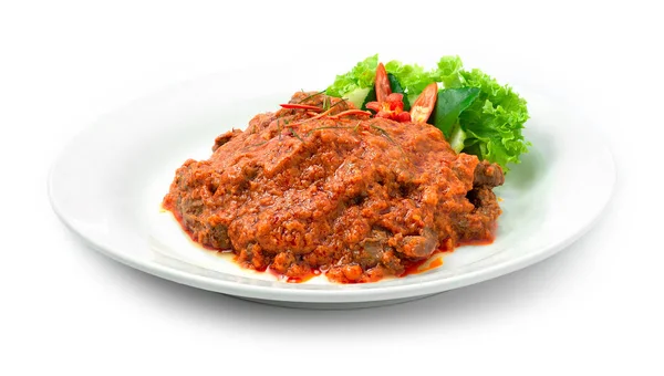 Beef Rendang Dry Curry Daging Authentic Traditional Indonesia Malaysia Food — Stock Photo, Image