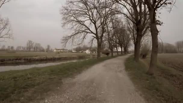 Прогулка по проселочной дороге — стоковое видео