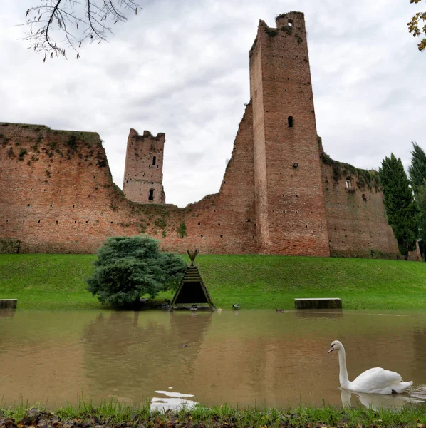 Paesaggio Con Mura Medievali Del Castello — Foto Stock