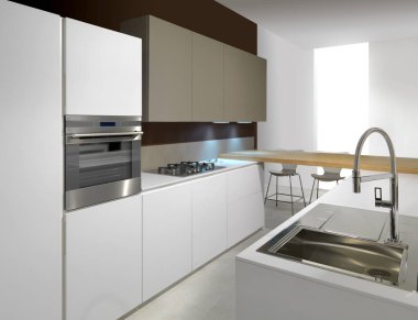 Modern mutfak ortamı detay