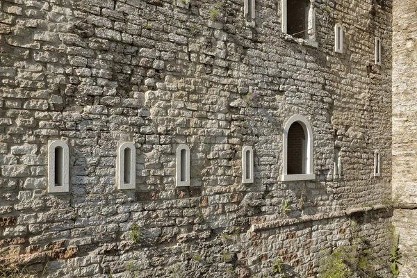 Кам Яні Стіни Стародавнього Середньовічного Замку — стокове фото