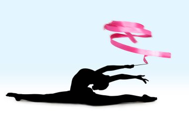 Beyaz arka planda dansçı silueti