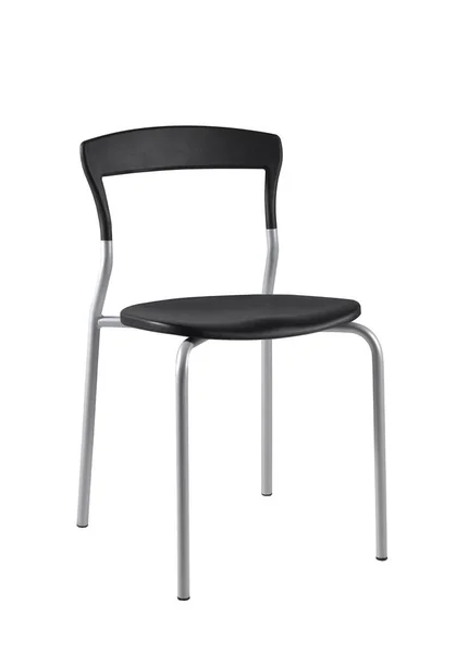 Krzesło Aluminiowe Skórzane Białym Tle — Zdjęcie stockowe
