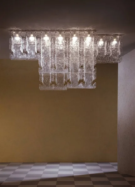 Single Shot Photo Room Glass Chandelier — Stock Photo, Image