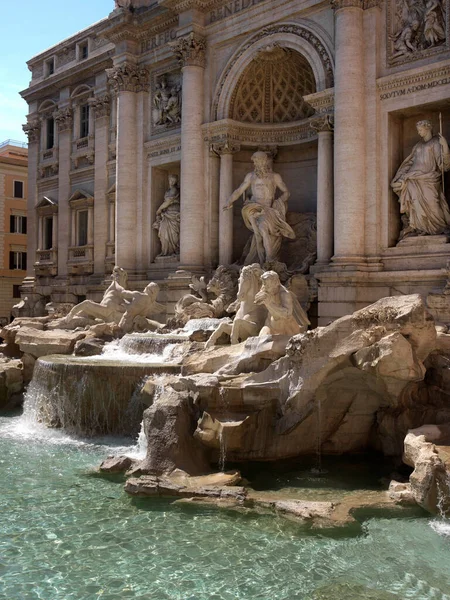 Paisaje Con Fuente Trevi Roma —  Fotos de Stock