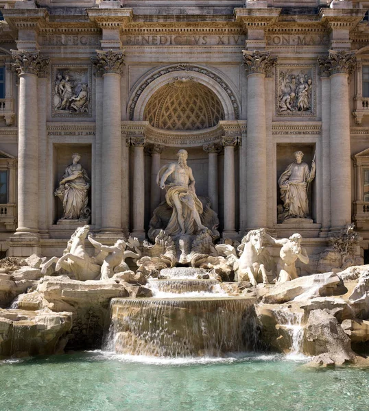 Paisaje Con Fuente Trevi Roma —  Fotos de Stock