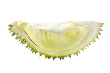  Beyaz arkaplanda yaprak izole durian, kırpma pa ile