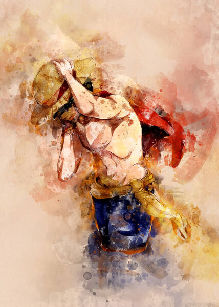 Dessin Personnage Célèbre Dans Monde Anime Luffy — Photo