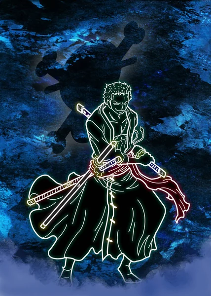 Desenhar Personagem Famoso Mundo Anime Zoro Uma Peça — Fotografia de Stock