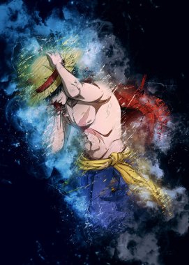 Luffy şapkasıyla uzaklara gidiyor.
