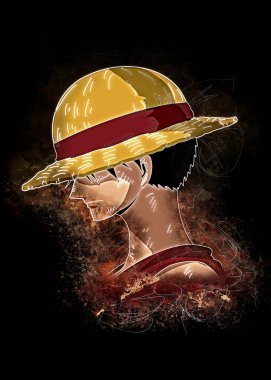 Luffy hasır şapkalı çocuk çok düşünüyor.