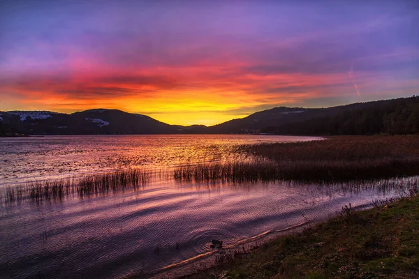 Abant Lake Sonnenuntergang Schöne Landschaft Blick Beste Natürliche Touristische Destination — Stockfoto