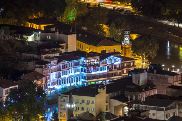 Amasya Turquía Agosto 2017 Viejas Casas Otomanas Torre Del Reloj — Foto de Stock