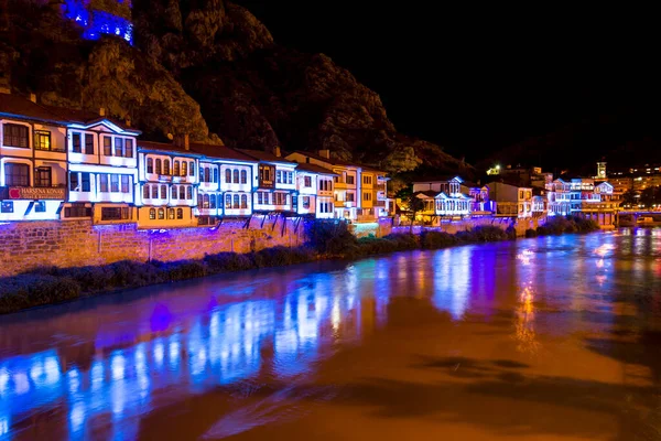 Amasya Turquía Agosto 2017 Viejas Casas Otomanas Torre Del Reloj — Foto de Stock