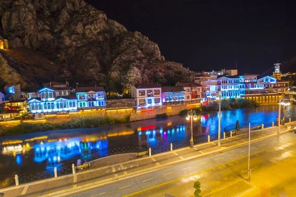 Amasya Turquía Agosto 2017 Viejas Casas Otomanas Torre Del Reloj — Foto de Stock