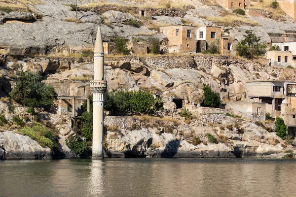 Casco Antiguo Halfeti Sumergido Bajo Las Crecientes Aguas Sanliurfa Turquía — Foto de Stock