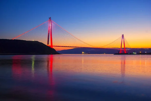 Harmadik Dandár Yavuz Sultan Selim Bridge Sariyer Isztambul Táj Gyönyörű — Stock Fotó