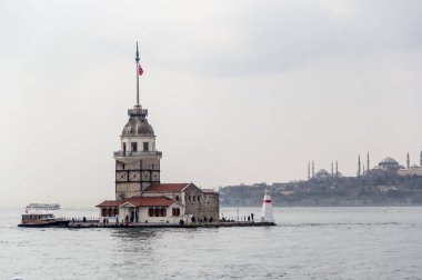 İstanbul, Türkiye 'de Bakire Kulesi (Leander' s Tower)