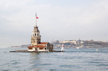 İstanbul, Türkiye 'de Bakire Kulesi (Leander' s Tower)
