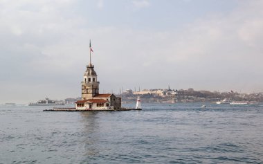 İstanbul, Türkiye 'de Bakire Kulesi (Leander' s Tower)