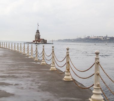 İstanbul, Türkiye 'de Bakire Kulesi (Leander' s Tower)
