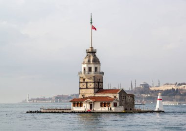 İstanbul, Türkiye 'de Bakire Kulesi (Leander' s Tower)